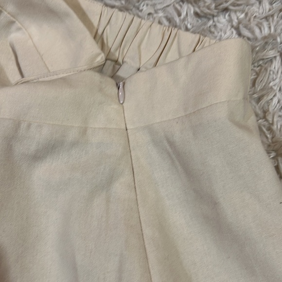 AUREUM Linen Scallop Hem Matching Short Set  High-rise Natural & Black Small NWT - Picture 8 of 14